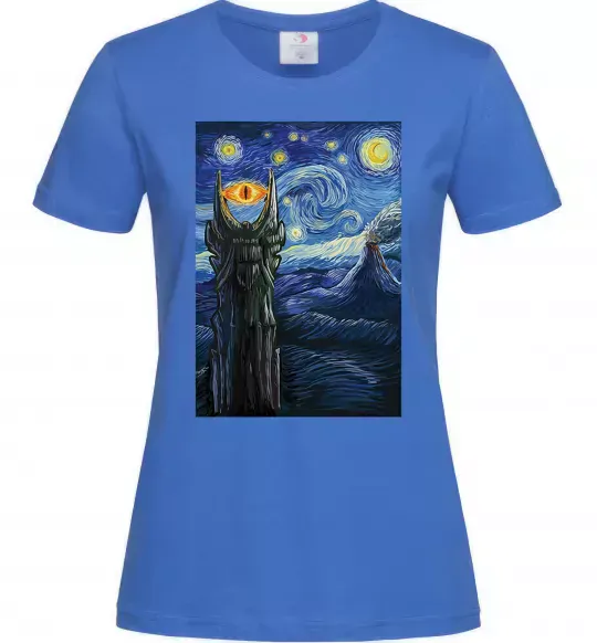 Женская футболка Око Саурона Ярко-синий фото