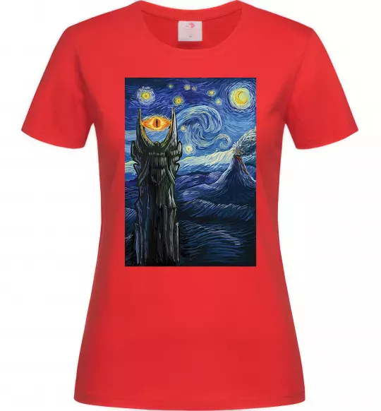 Женская футболка Око Саурона Красный фото