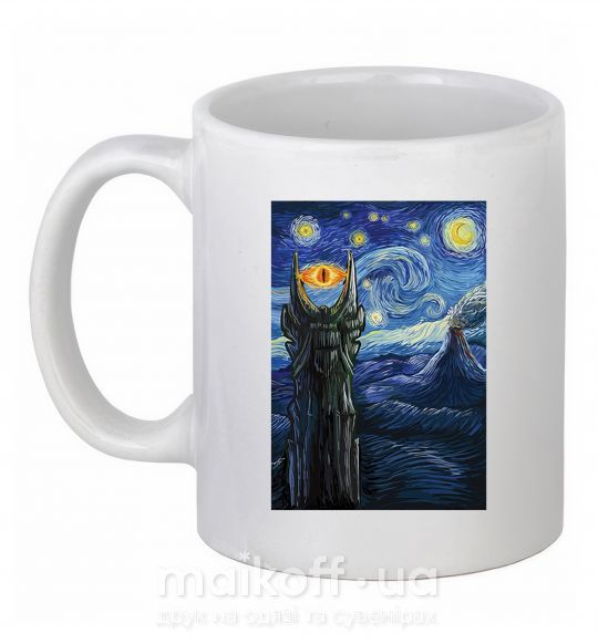 Чашка керамічна Глаз Саурона Білий фото