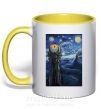 Чашка с цветной ручкой Глаз Саурона Солнечно желтый фото
