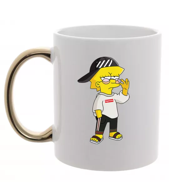 Чашка с цветной ручкой Supreme Lisa Золото фото