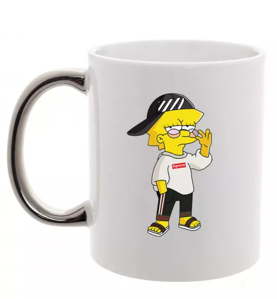 Чашка с цветной ручкой Supreme Lisa Серебро фото