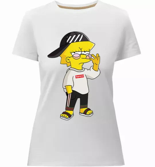 Женская премиум футболка Supreme Lisa Белый фото