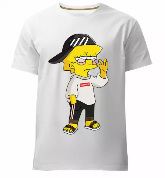 Мужская премиум футболка Supreme Lisa Белый фото