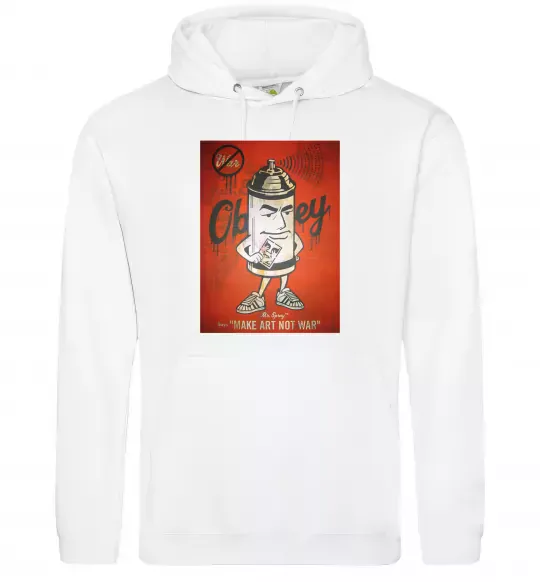 Мужская толстовка (худи) OBEY art Белый фото