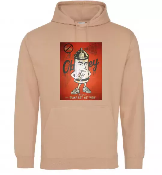 Мужская толстовка (худи) OBEY art Песочный фото