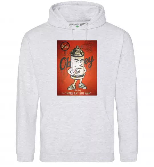 Жіноча толстовка (худі) OBEY art Сірий меланж фото