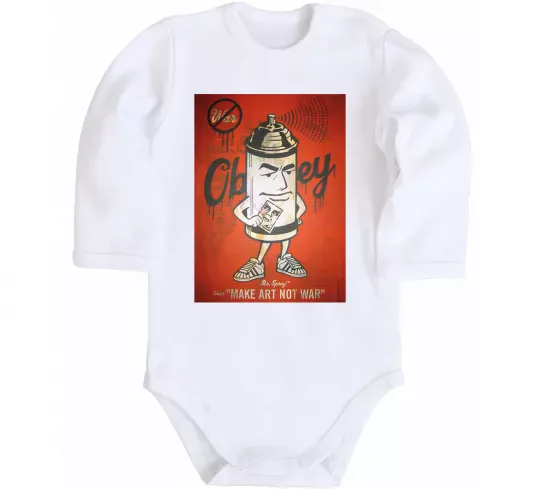 Дитячий бодік OBEY art Білий фото