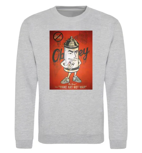 Свитшот OBEY art Серый меланж фото