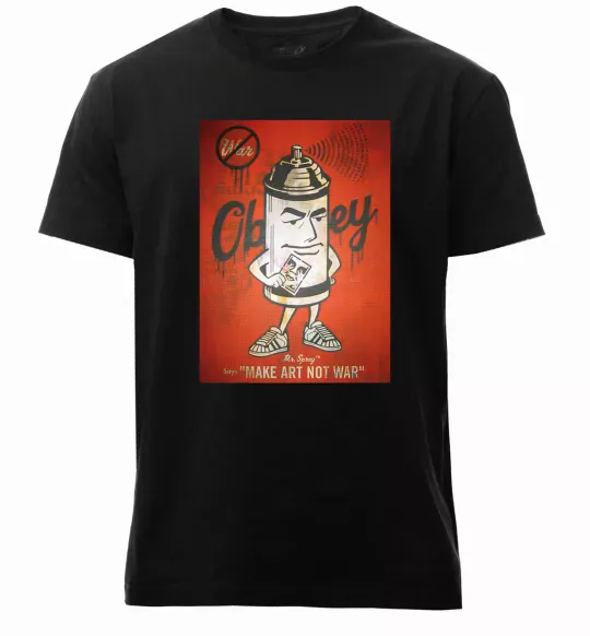 Мужская премиум футболка OBEY art Черный фото