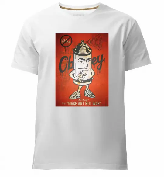 Мужская премиум футболка OBEY art Белый фото