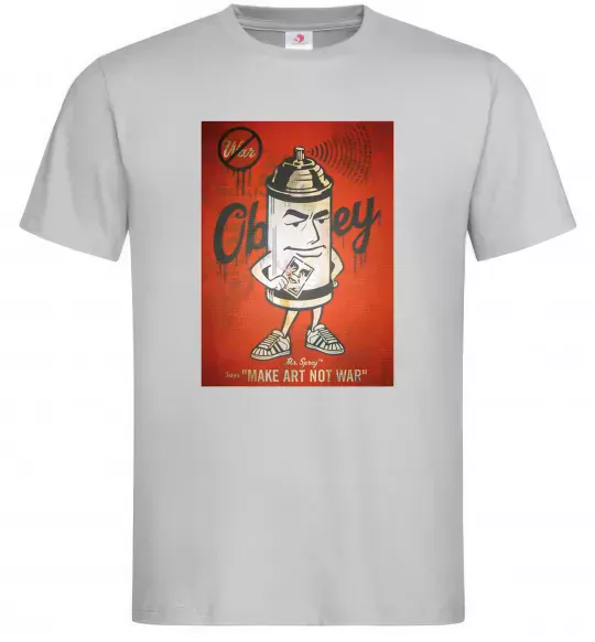 Мужская футболка OBEY art Серый фото