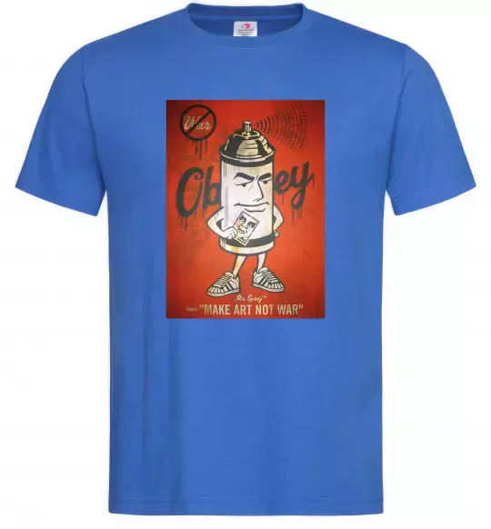 Мужская футболка OBEY art Ярко-синий фото