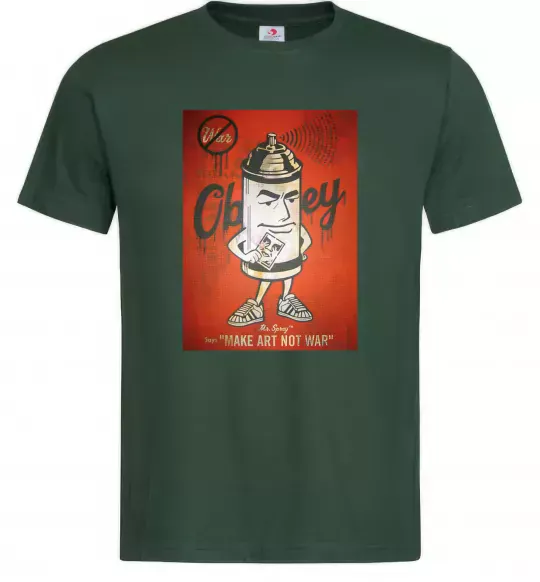 Мужская футболка OBEY art Темно-зеленый фото