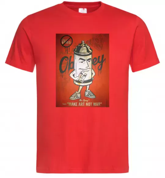 Мужская футболка OBEY art Красный фото