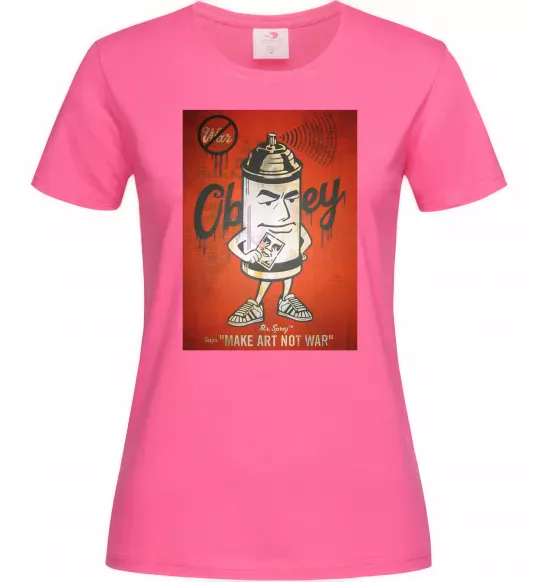 Жіноча футболка OBEY art Яскраво-рожевий фото