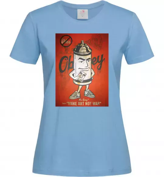 Жіноча футболка OBEY art Блакитний фото