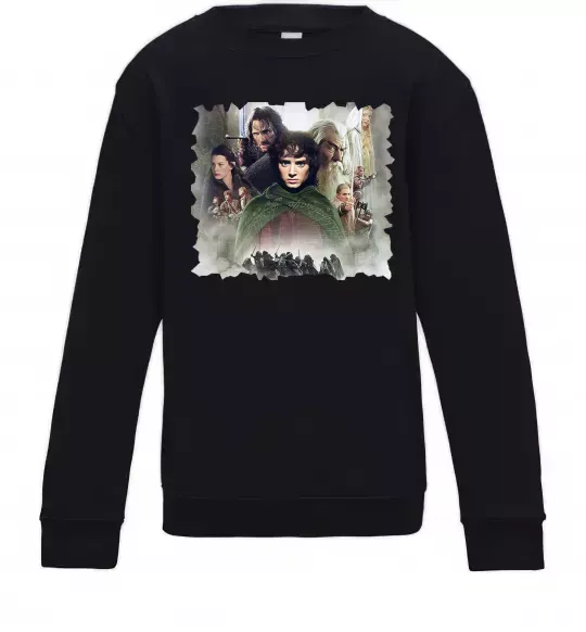 Дитячий світшот Володар перстнів персонажі Чорний фото