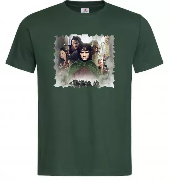 Чоловіча футболка Володар перстнів персонажі Темно-зелений фото
