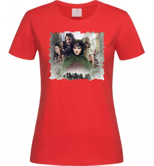 Женская футболка Володар перстнів персонажі Красный фото