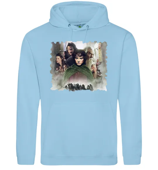 Женская толстовка (худи) Володар перстнів персонажі Голубой фото