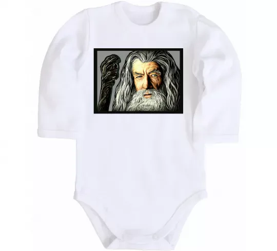 Дитячий бодік Гендальф Білий фото