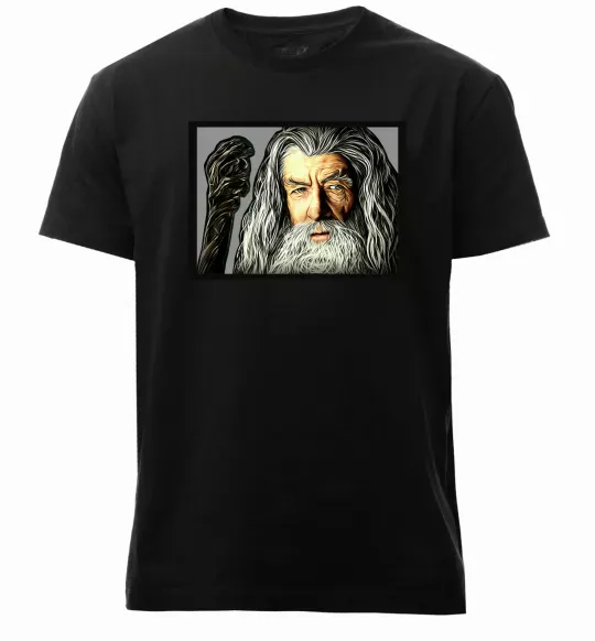 Мужская премиум футболка Гендальф Черный фото