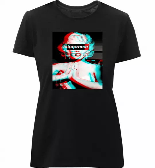 Женская премиум футболка Supreme Monro Черный фото