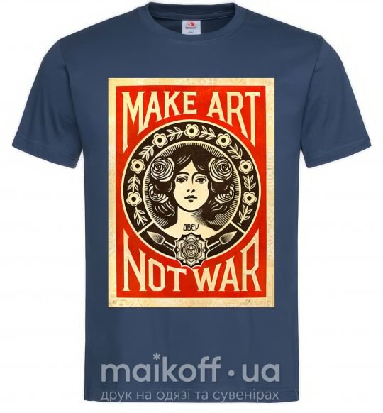 Чоловіча футболка OBEY Make art not war Темно-синій фото