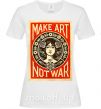 Женская футболка OBEY Make art not war Белый фото