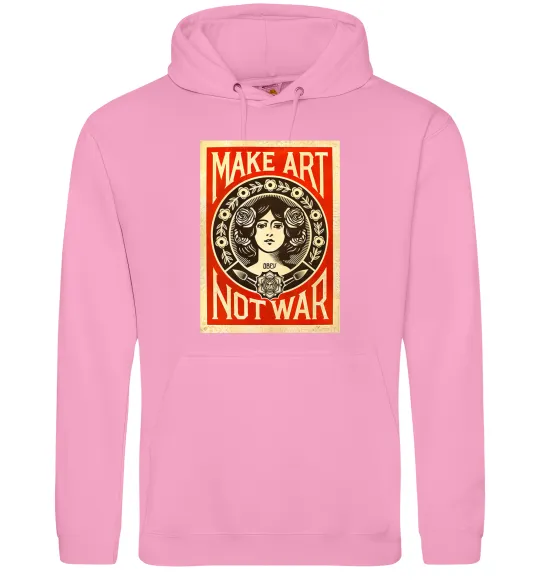 Мужская толстовка (худи) OBEY Make art not war Розовый фото