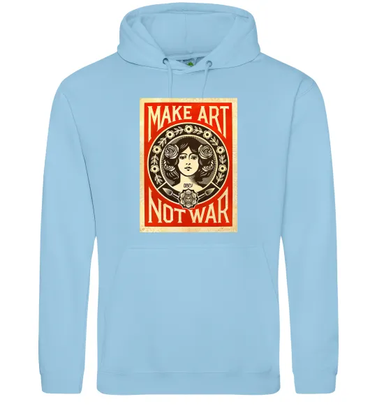Мужская толстовка (худи) OBEY Make art not war Голубой фото