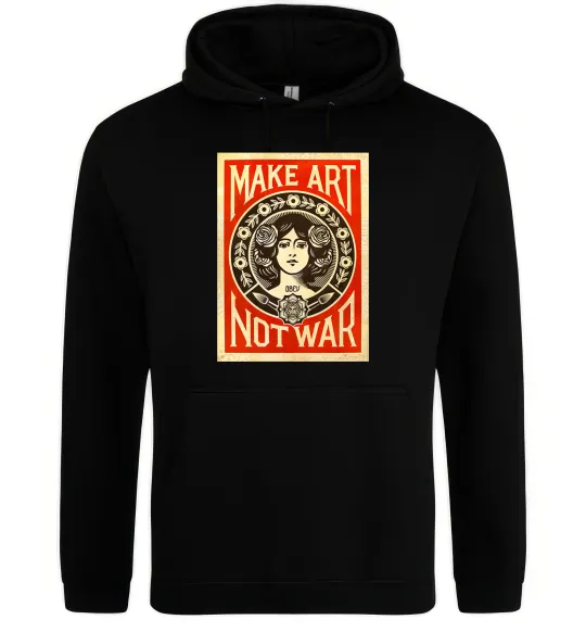 Женская толстовка (худи) OBEY Make art not war Черный фото