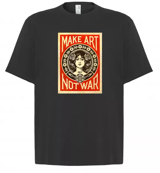 Футболка Оверсайз OBEY Make art not war Черный фото