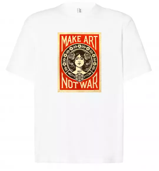 Футболка Оверсайз OBEY Make art not war Белый фото