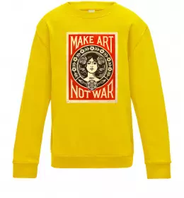 Детский Свитшот OBEY Make art not war Солнечно желтый фото