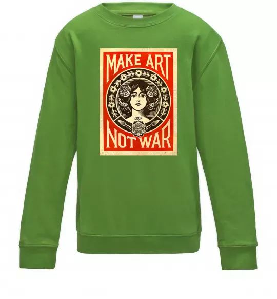 Дитячий світшот OBEY Make art not war Лаймовий фото