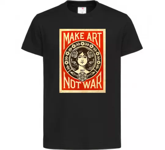 Дитяча футболка OBEY Make art not war Чорний фото