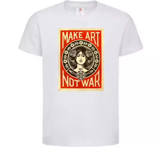 Дитяча футболка OBEY Make art not war Білий фото
