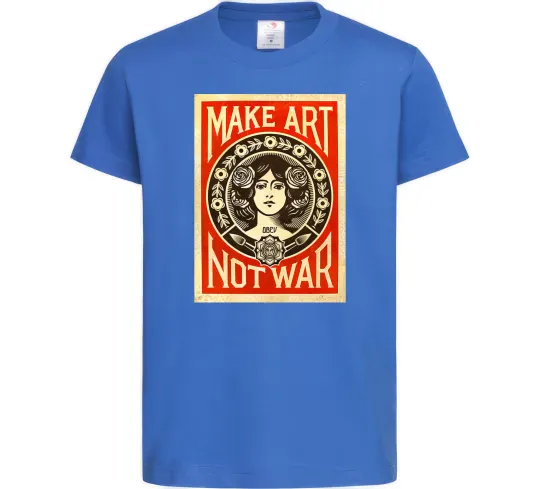 Дитяча футболка OBEY Make art not war Яскраво-синій фото