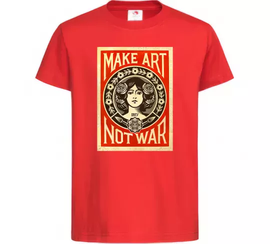 Дитяча футболка OBEY Make art not war Червоний фото
