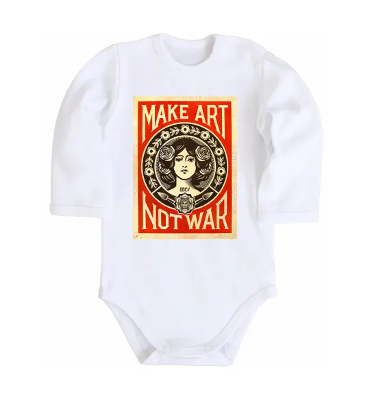 Детский боди OBEY Make art not war Белый фото