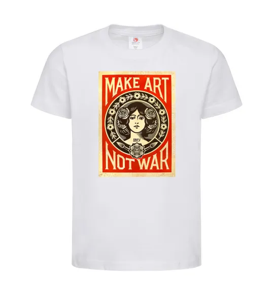 Детская футболка OBEY Make art not war Белый фото