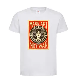 Дитяча футболка OBEY Make art not war Білий фото