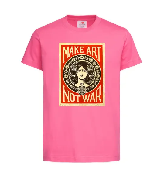 Детская футболка OBEY Make art not war Ярко-розовый фото