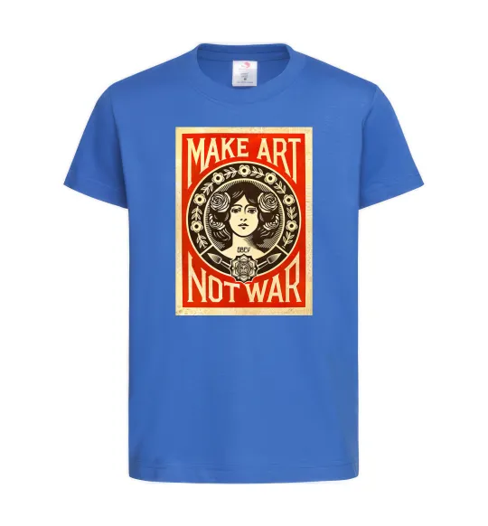 Детская футболка OBEY Make art not war Ярко-синий фото
