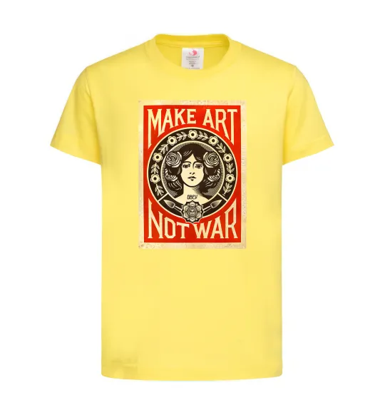 Детская футболка OBEY Make art not war Лимонный фото