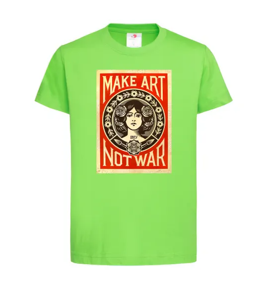 Детская футболка OBEY Make art not war Лаймовый фото