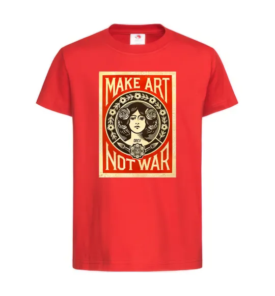 Детская футболка OBEY Make art not war Красный фото
