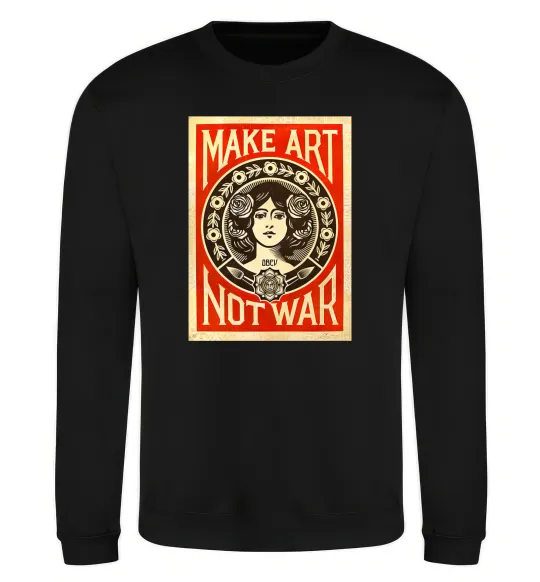 Світшот OBEY Make art not war Чорний фото